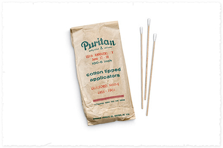 Bag of Puritan cotton tipped applicators with two sticks