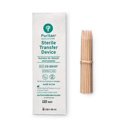 Puritan 3’’ Sterile Pointed Wooden Transfer Device - Wooden