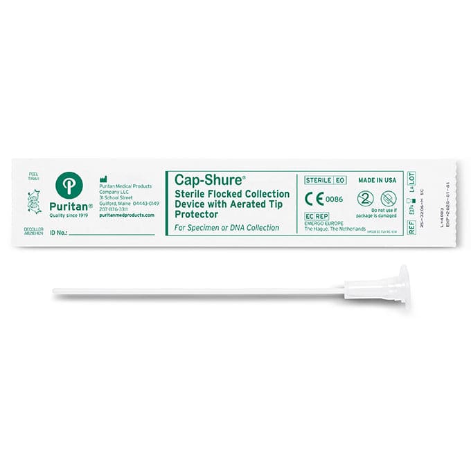 Cap-Shure 6" Sterile Elongated HydraFlock Swab & Protective Cap w/Polystyrene Handle