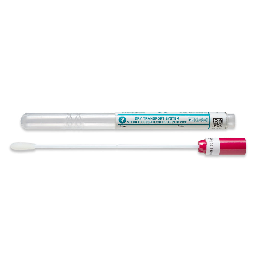 25-3406-U BT - PurFlock Ultra 6’’ Sterile Large Flock Swab w/Plastic Handle & Dry Transport Tube