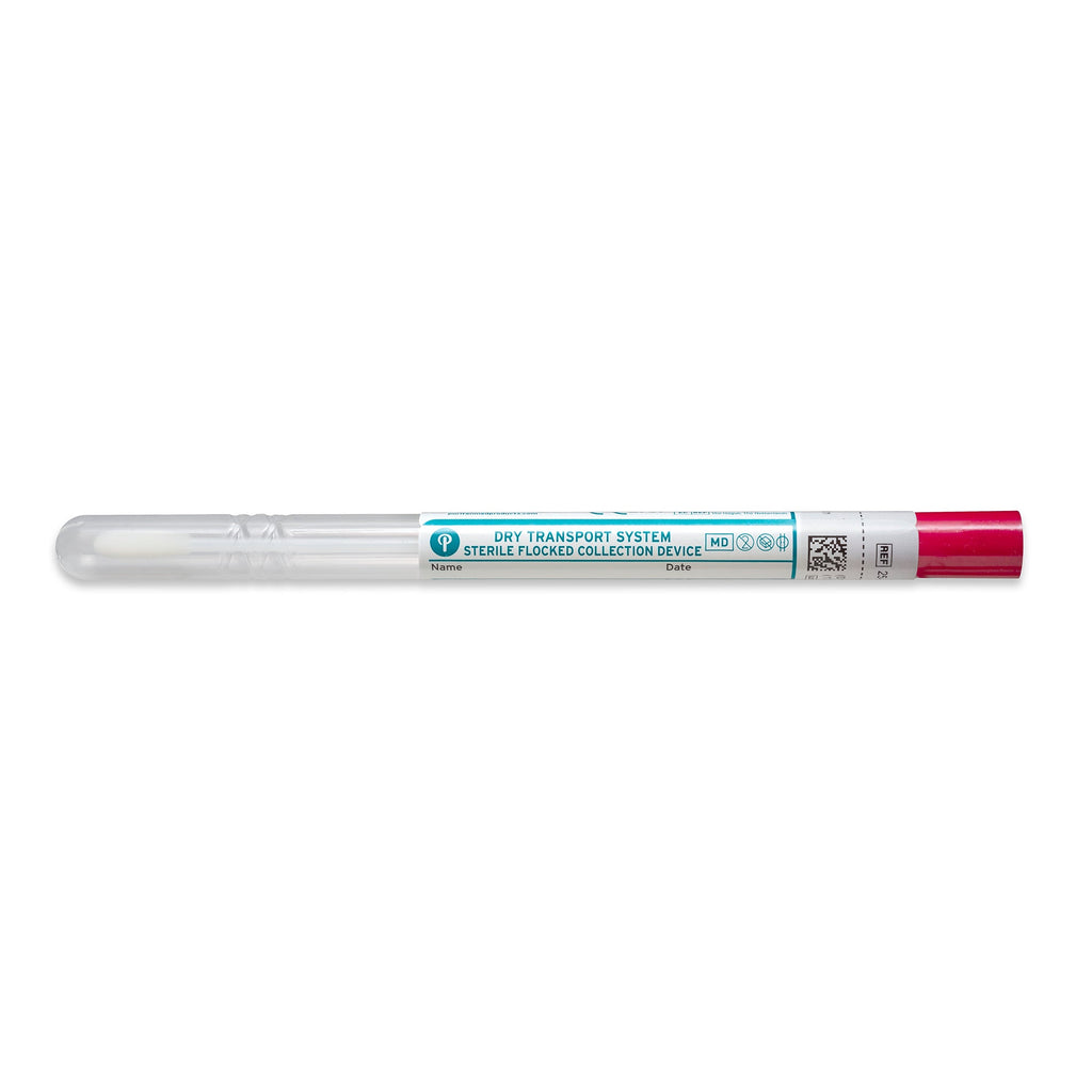 25-3406-U BT - PurFlock Ultra 6’’ Sterile Large Flock Swab w/Plastic Handle & Dry Transport Tube