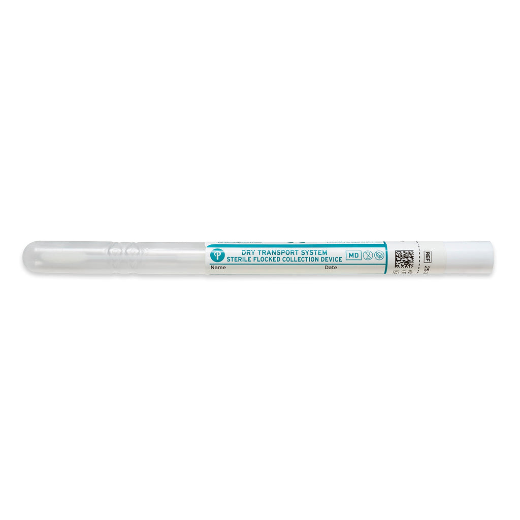 25-3806-H BT - HydraFlock 6’’ Sterile Elongated Flock Swab w/ Plastic Handle & Dry Transport Tube