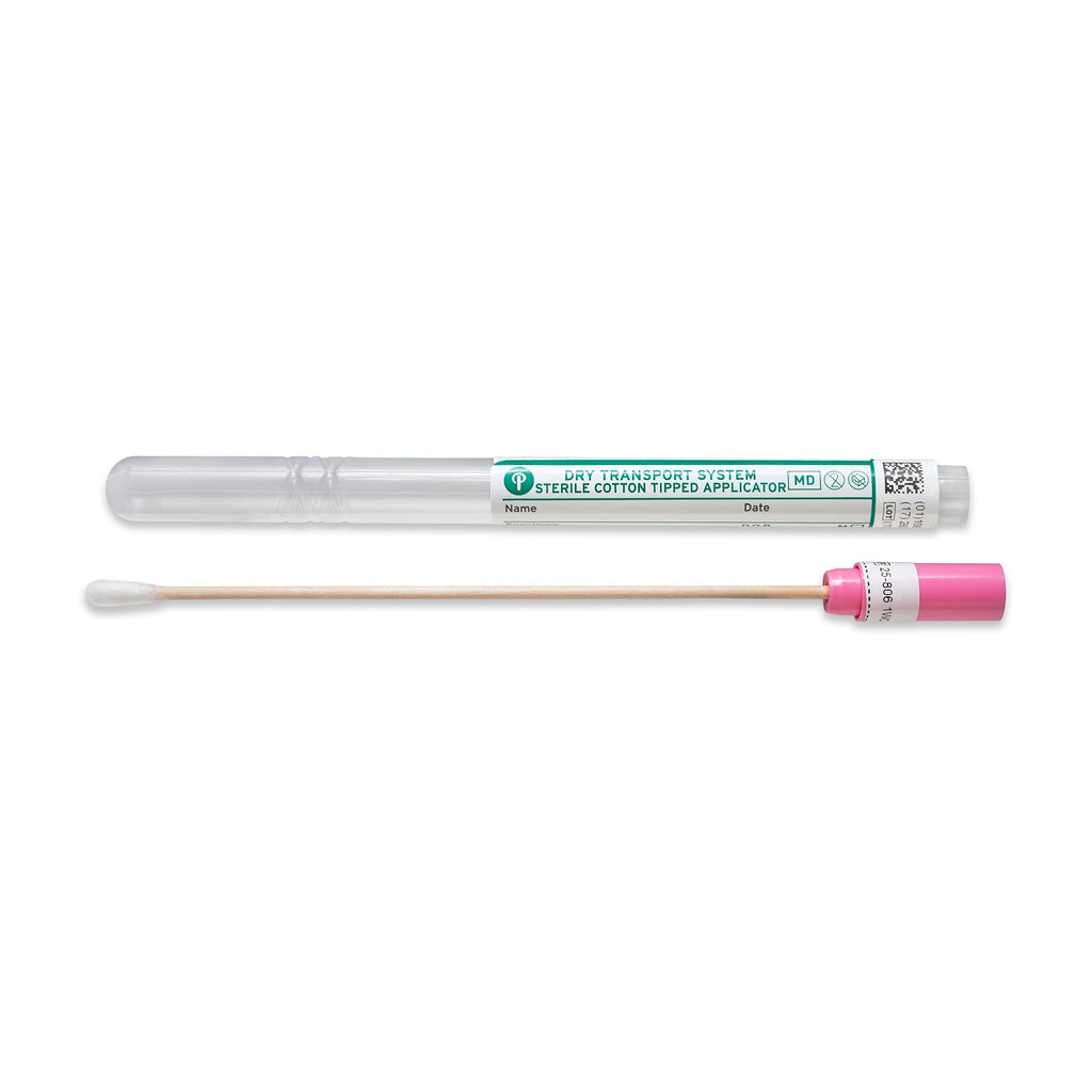 25-806 1WC BT - Puritan 6’’ Sterile Standard Cotton Swab w/ Wooden Handle & Tube