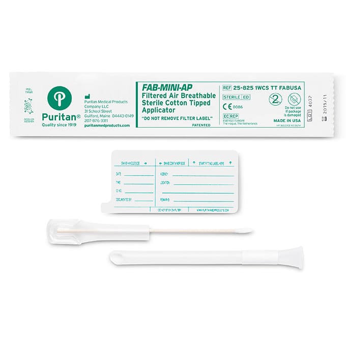 Fab-Swab 5" Sterile DNA Controlled Mini-tip Cotton Swab w/Wood Handle & Tube 