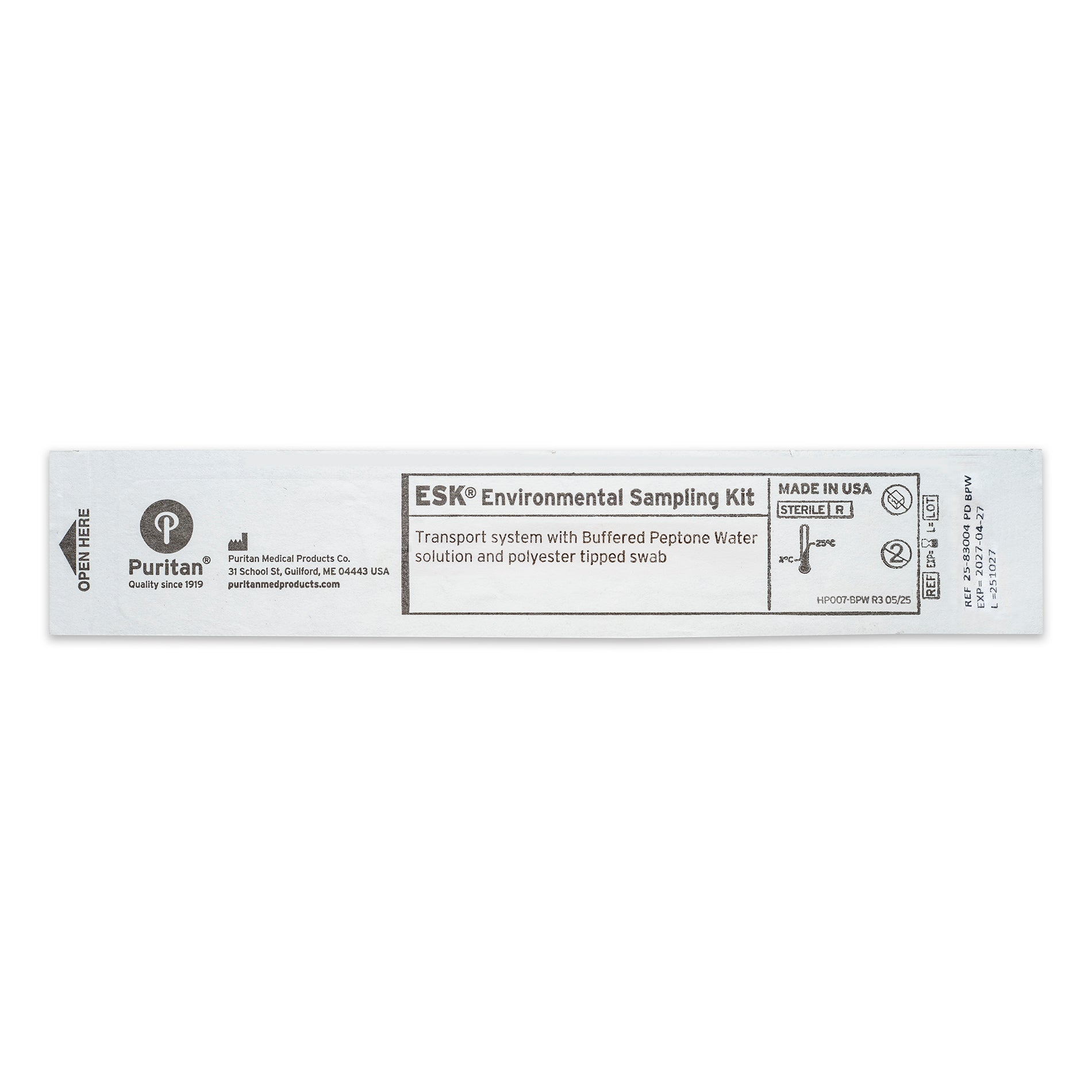Puritan ESK Sampling Kit - 4" Sterile Polyester Swab & 4ml Buffered Peptone Water