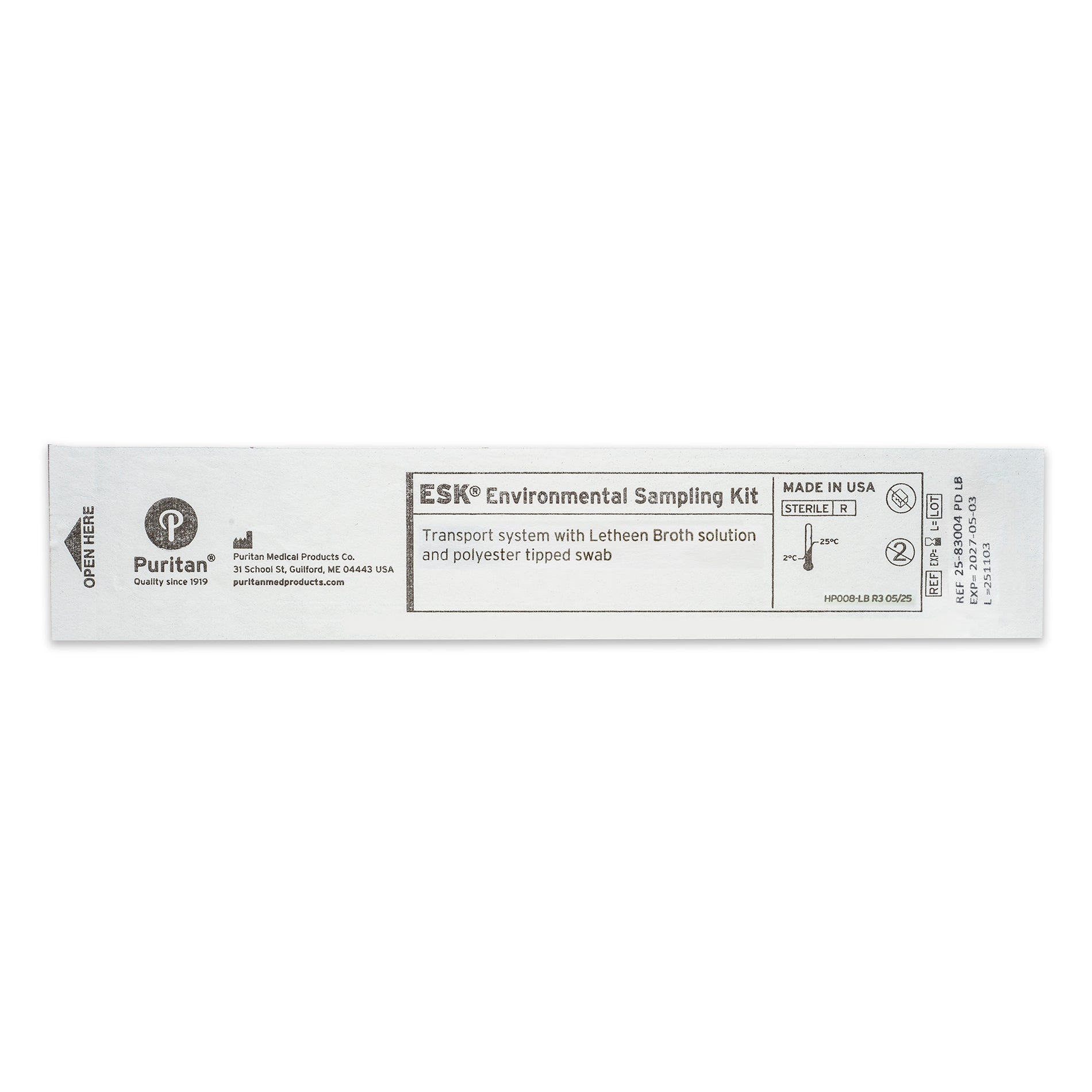 Puritan ESK Sampling Kit - 4" Sterile Polyester Swab & 4ml Letheen Broth