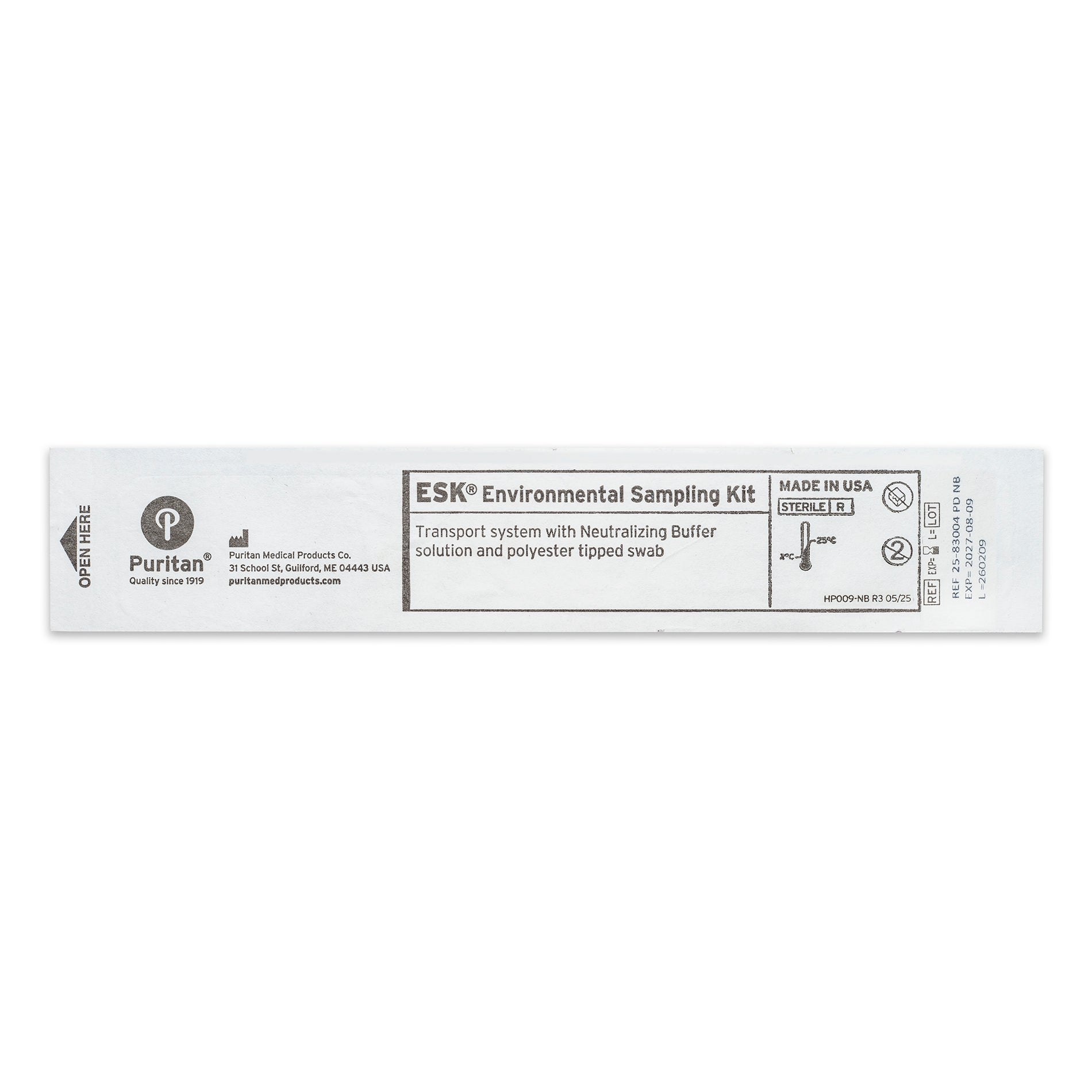 Puritan ESK Sampling Kit - 4" Sterile Polyester Swab & 4ml Neutralizing Buffer