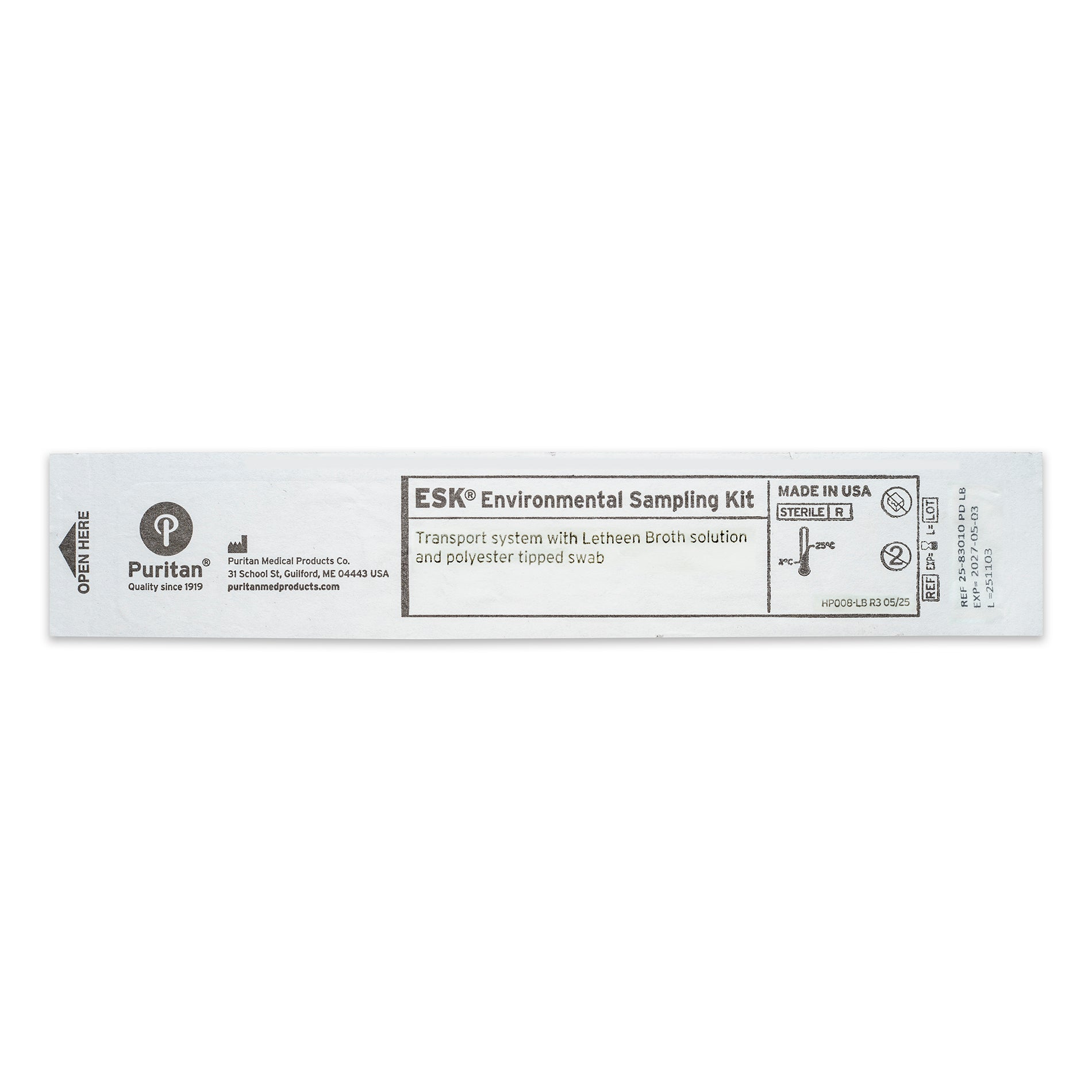 Puritan ESK Sampling Kit - 4" Sterile Polyester Swab & 10ml Letheen Broth