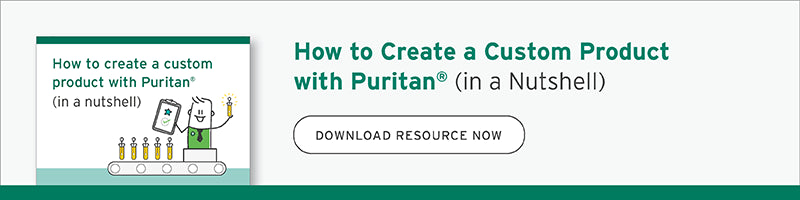 Promotional banner for creating a custom product with Puritan