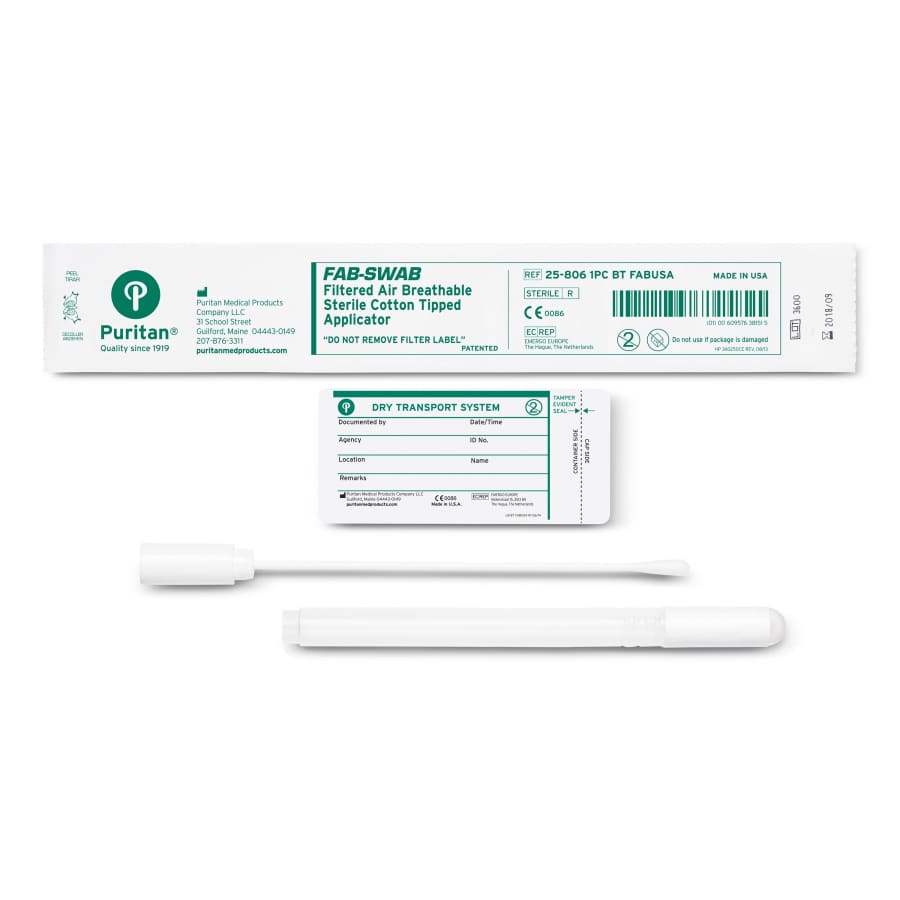 Fab-Swab 6" Sterile DNA Controlled Standard Cotton Swab & Transport Tube