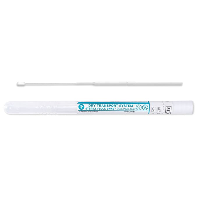 PurFlock Ultra  6" Sterile Micro Ultrafine Flock Swab w/ Plastic Handle & Tube