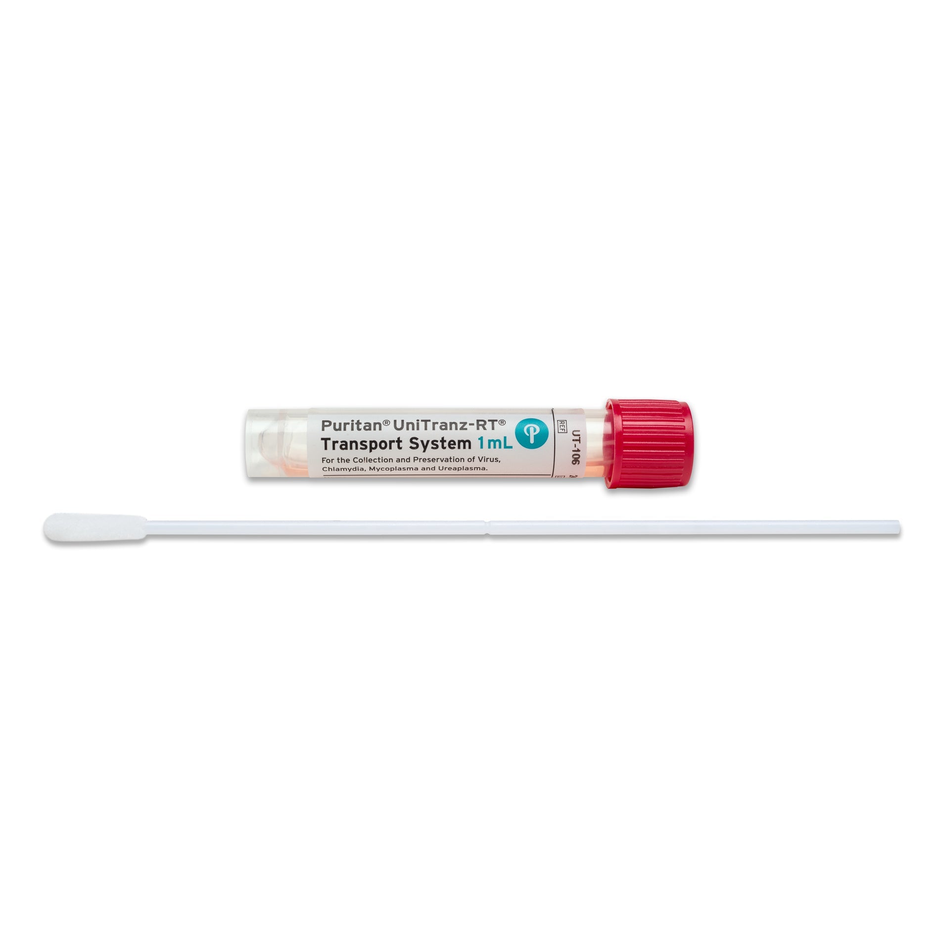 UT-106 - Puritan UniTranz-RT 1ml Filled Vial and 6’’ Sterile Large Flock Swab
