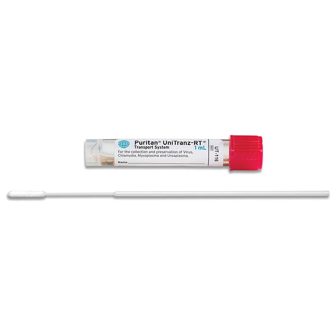 Puritan UniTranz-RT 1ml Filled Vial and 6" Sterile Mini-tip Flock Swab