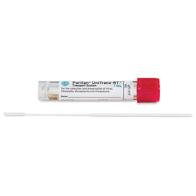 Puritan UniTranz-RT 1ml Filled Vial and 6" Sterile Ultrafine Flock Swab